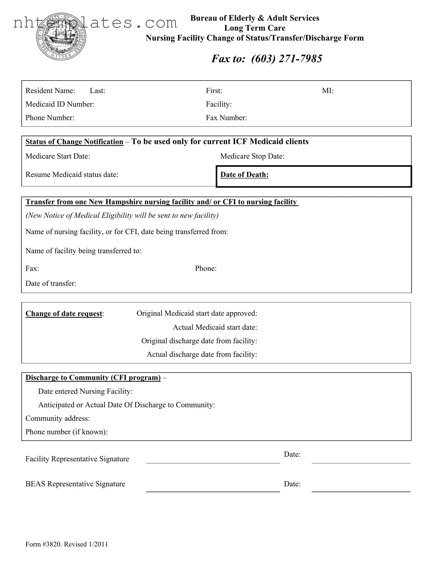Fill in a Valid New Hampshire 3820 Form