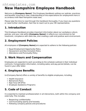 New Hampshire Employee Handbook Form