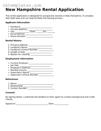 New Hampshire Rental Application Form