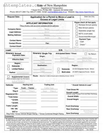 Fill in a Valid New Hampshire Load Form