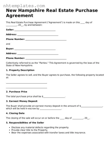 New Hampshire Real Estate Purchase Agreement Form