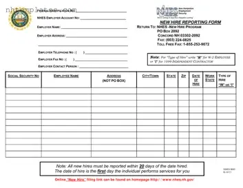 Fill in a Valid New Hampshire Reporting Form